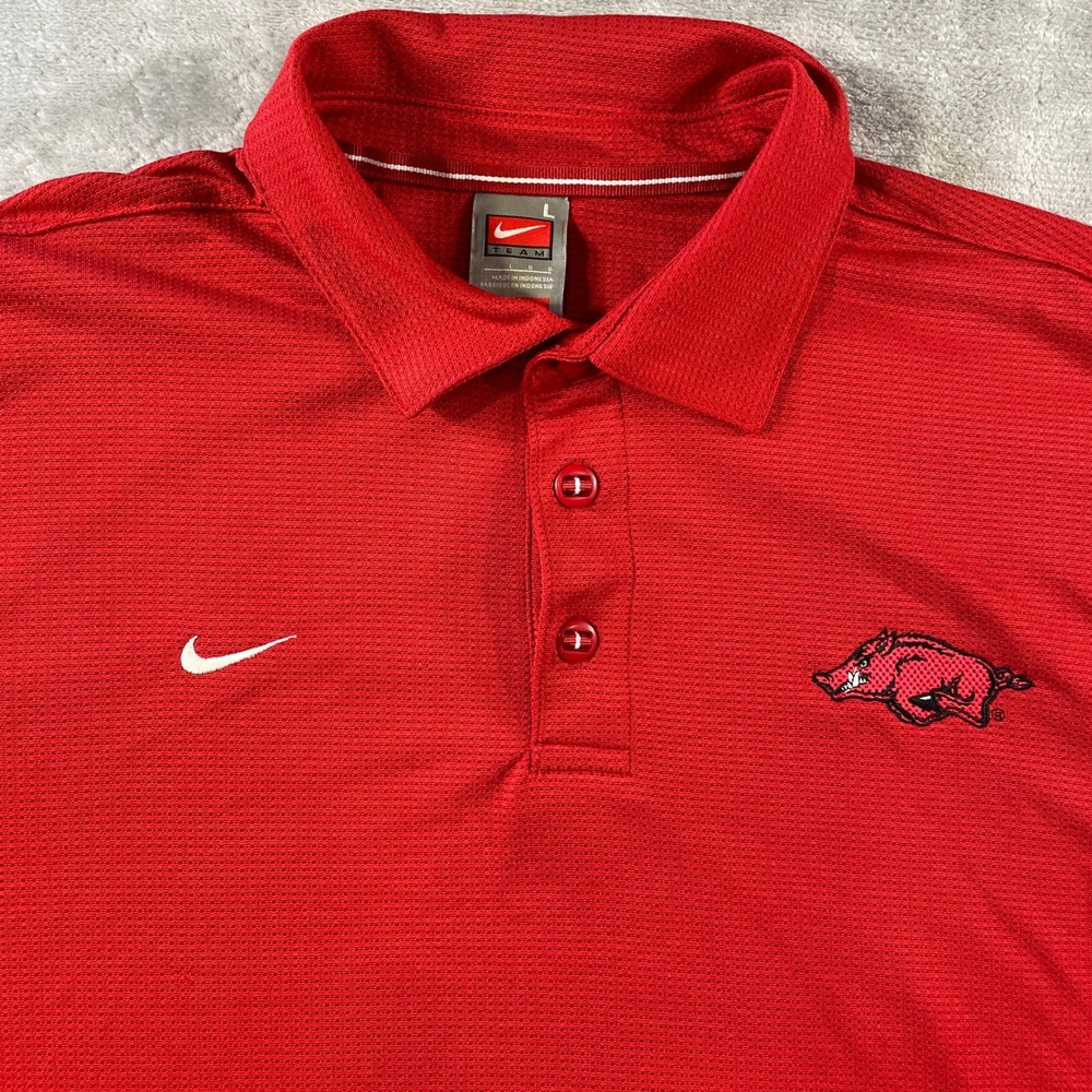 Vintage Arkansas Razorbacks Nike Polo Shirt Mens Large NCAA College Fan Football - Picture 3 of 12